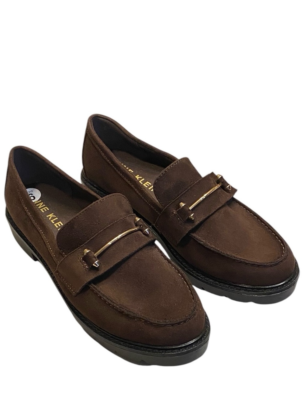 Anne Klein Brown Emme Lug Sole Loafers